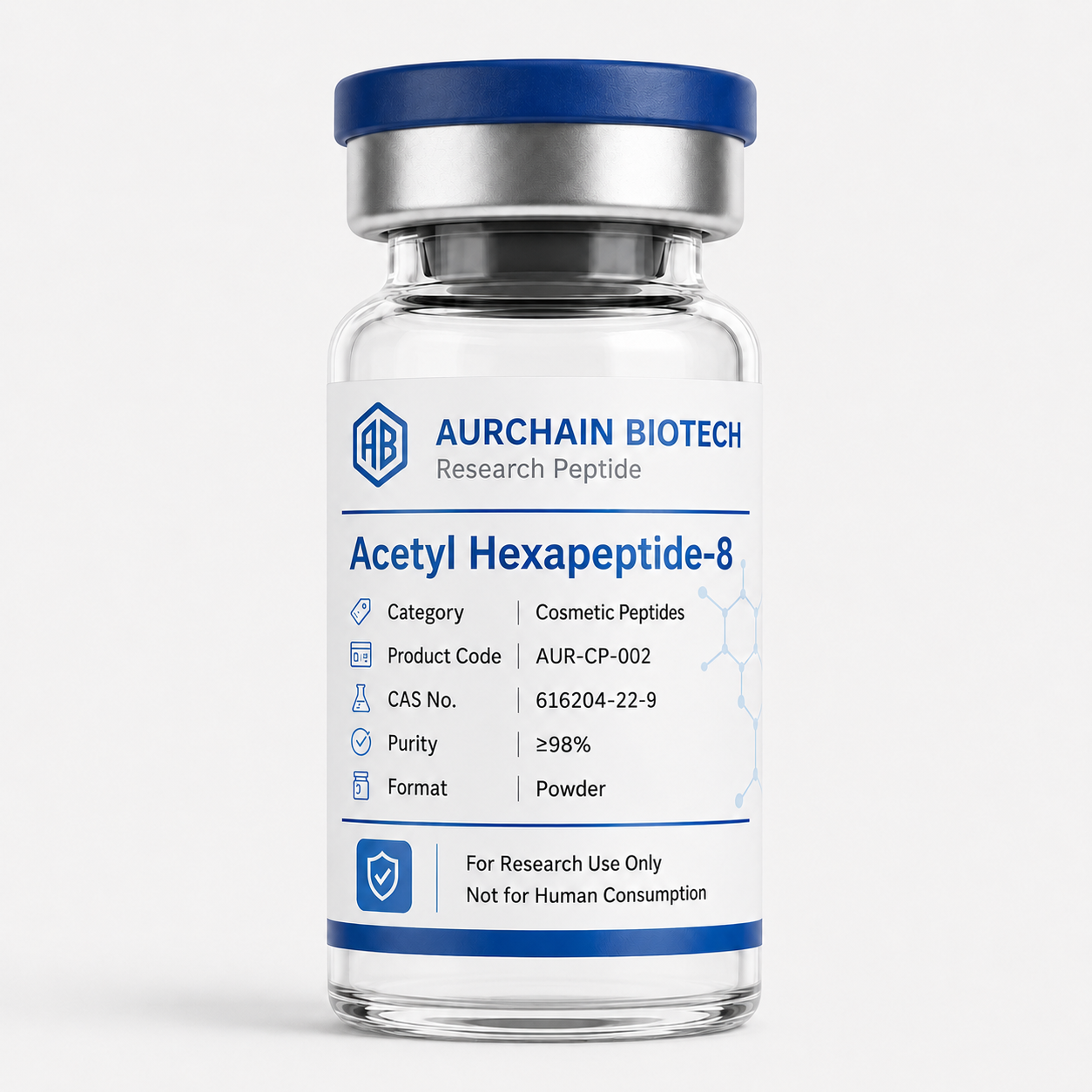 Acetyl Hexapeptide-8 peptide vial display