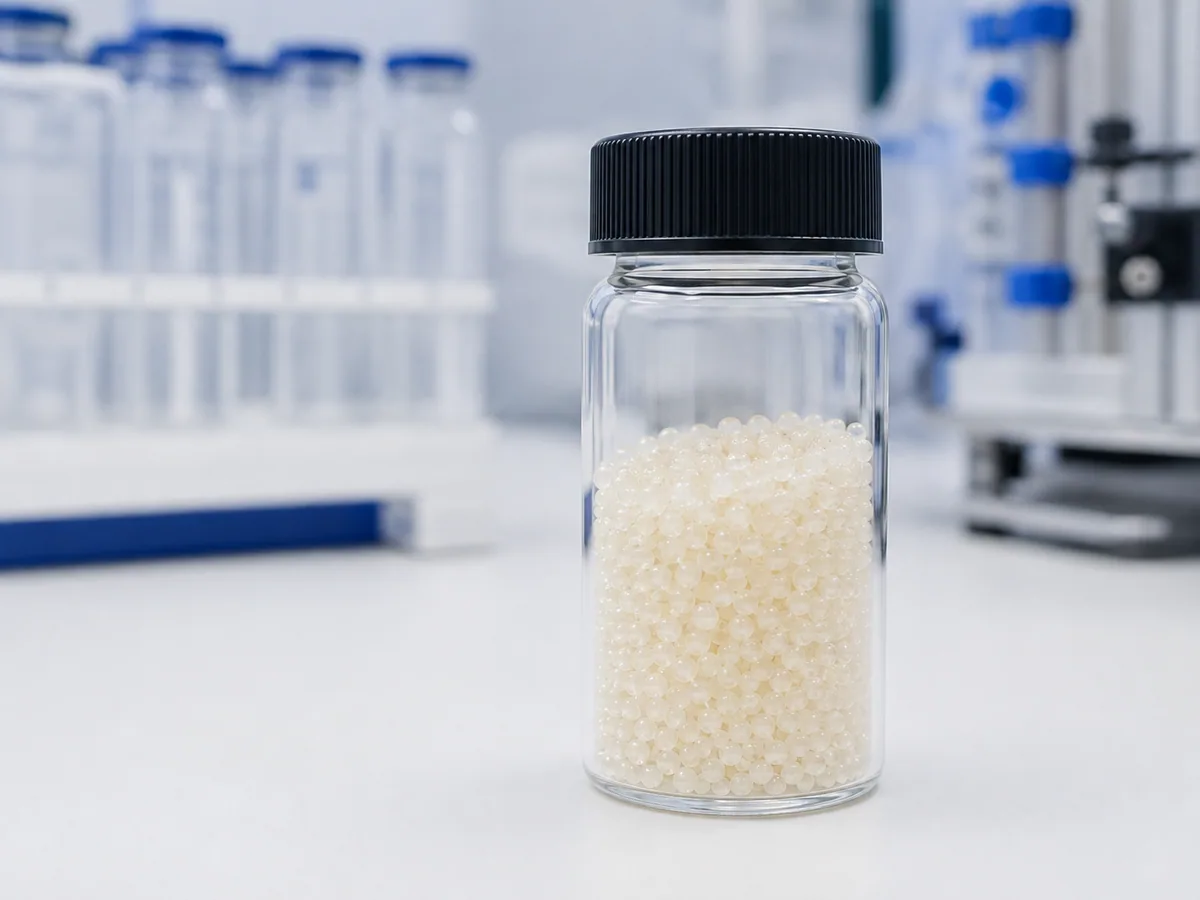 Amostra de resina para projetos de síntese peptídica