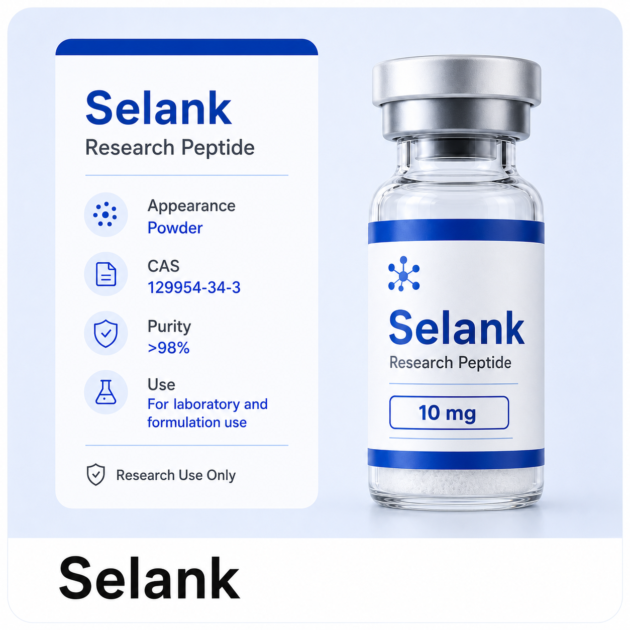 Selank research peptide product